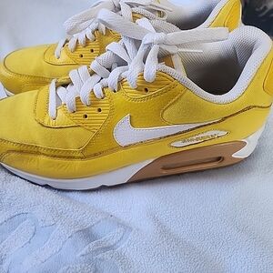 Nike Bright Yellow and White Athletic Shoes